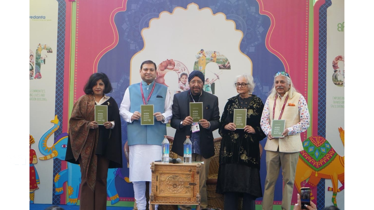 Anthology ‘When Gods Don’t Matter’ unveiled at the Jaipur LitFest 2026 by culturist Sundeep Bhutoria