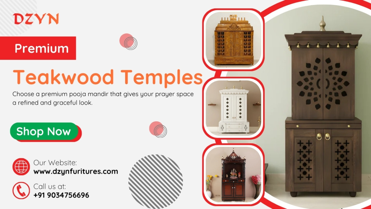 The Art of Sacred Living: Premium Teakwood Pooja Mandir Designs for Modern & Traditional Homes